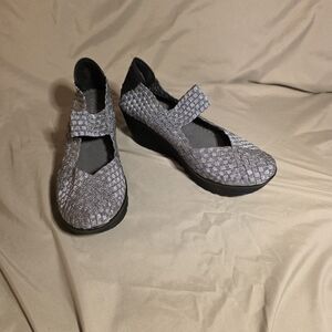 St. John's Bay Silver Woven Wedges